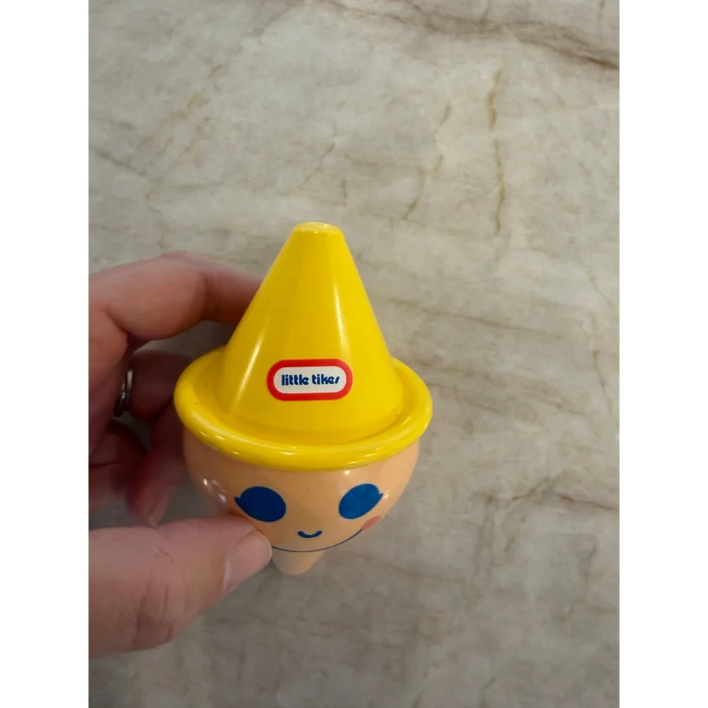 Vintage Baby Little Tikes clown spinning top Yellow & Beige Toy One Size
